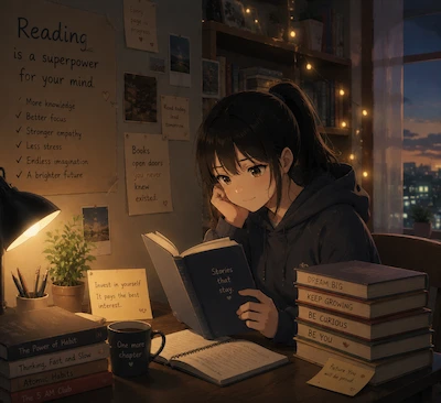 Develop a reading routine and select the appropriate books to inspire reading. Sustaining long-term reading habits helps in teens' development.