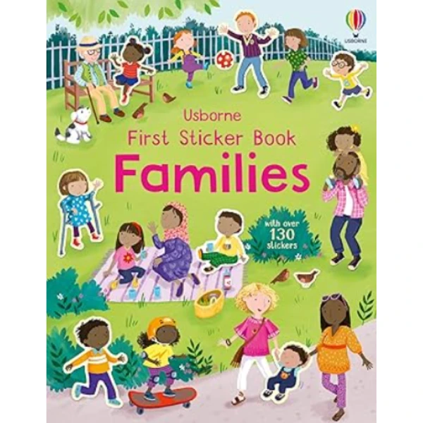 The First Sticker Book Families by Holly Bathie, a children's picture book illustrating the awareness of relationship about the Parents and Teachers