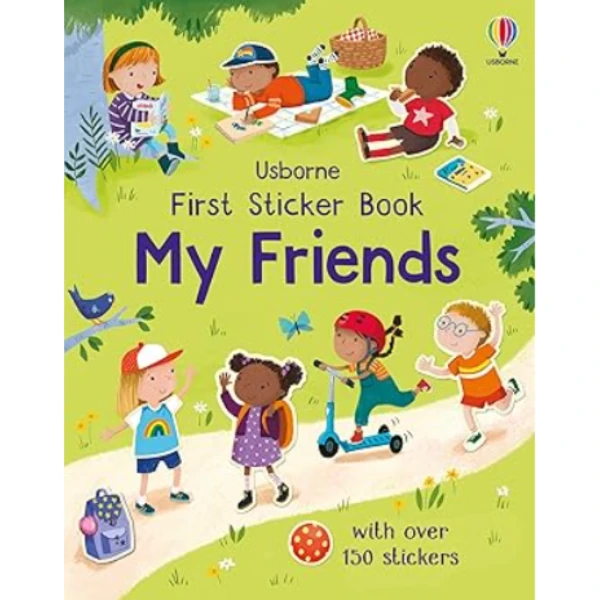 The First Sticker Book My Friends by Holly Bathie, a children's picture book illustrating the awareness of relationship about the Friends