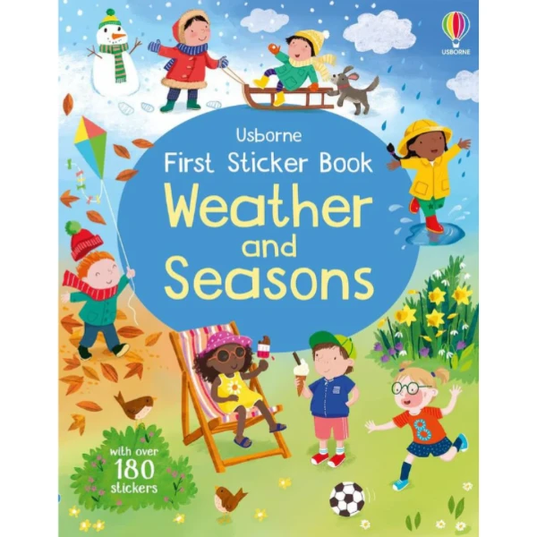 The First Sticker Book Weather and Seasons by Alice Beecham, a children's picture book illustrating the awareness of relationship about the Seasons