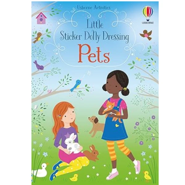 The Little Sticker Dolly Dressing Pets by Fiona Watt, a children's picture book illustrating the awareness of relationship about the Pets